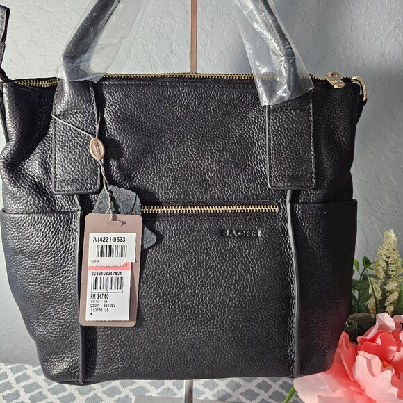 Sachs Lederwaren Pebbled Black Leather Crossbody NWT - Picture 7 of 14